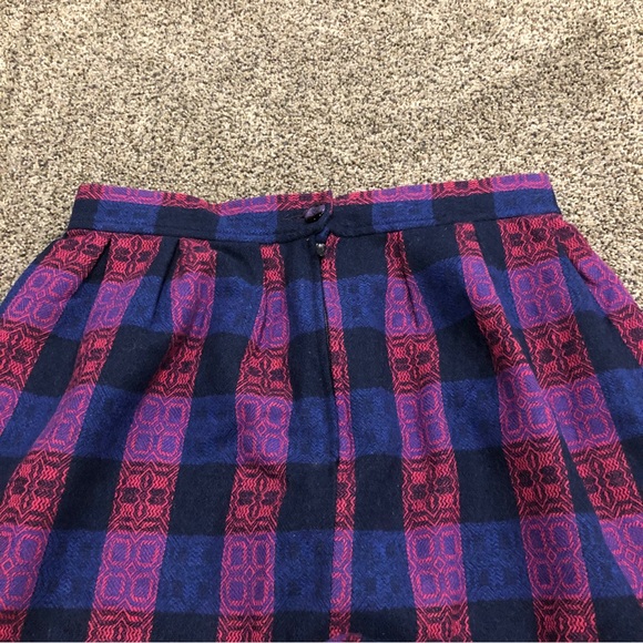 VTG Pendleton Skirt 12 Purple Plaid 100% Virgin Wool Pockets Long 60s 70s - Picture 6 of 13